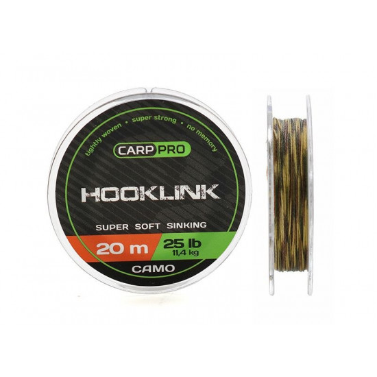 Шаранско влакно за поводи Carp Pro Sinking Hooklink - Camo 20м 15lb/25lb